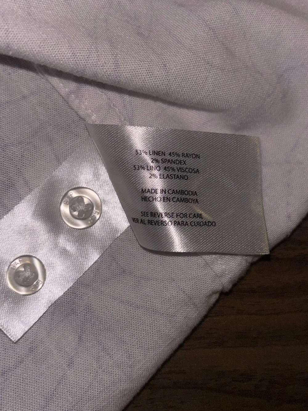 Gap Men's Short Sleeve Button-Up Linen Shirt White Size XL - Picture 10 of 16